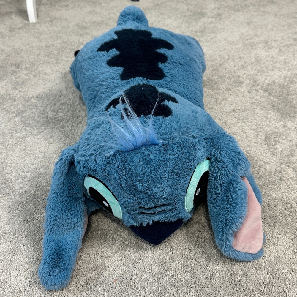 Disney Stitch Laying Cuddle Plush Blue Large 22" Excellent